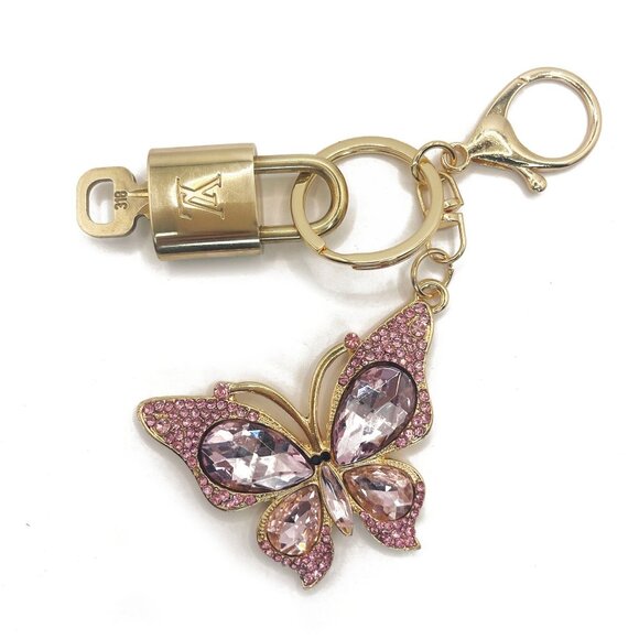 Authentic Louis Vuitton Lock & Key with Bag Charm Keychain Key Charm Chain - Picture 3 of 6